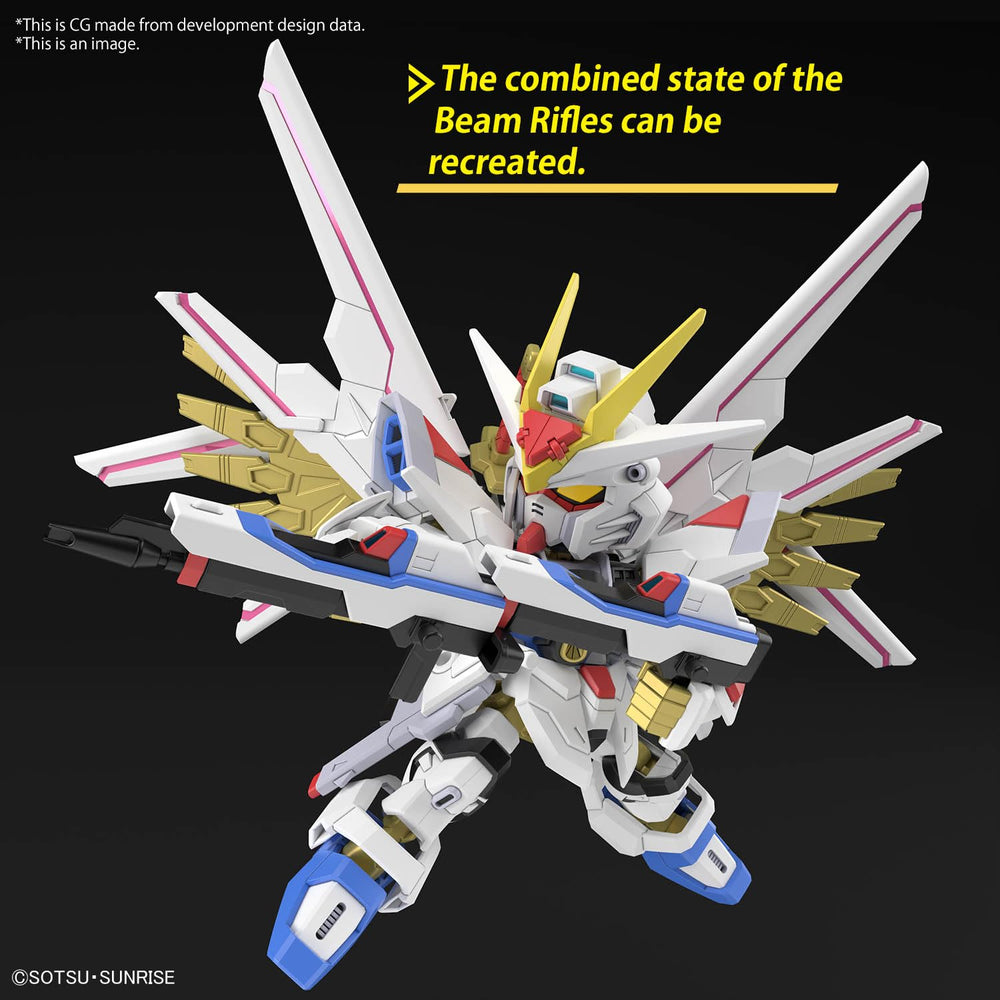 Bandai Hobby Gundam Seed Freedom SDCS forehead beam cannon firing pose ability.