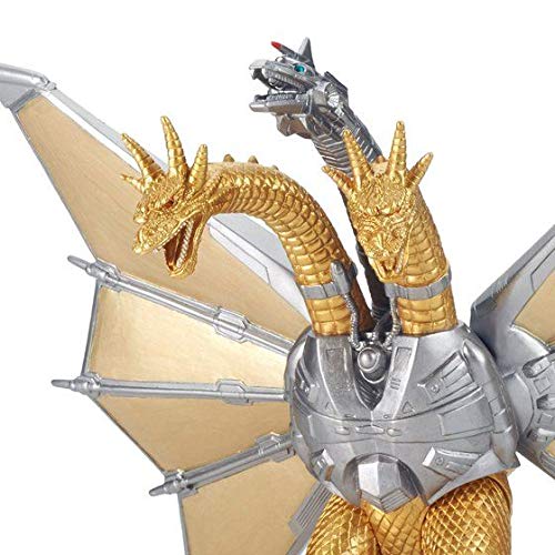 Bandai Mecha King Ghidorah figure — back view highlights wing details for display.