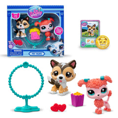 Littlest Pet Shop Pet Pairs 2-Pack bobble-head mini figures offer tactile fun.