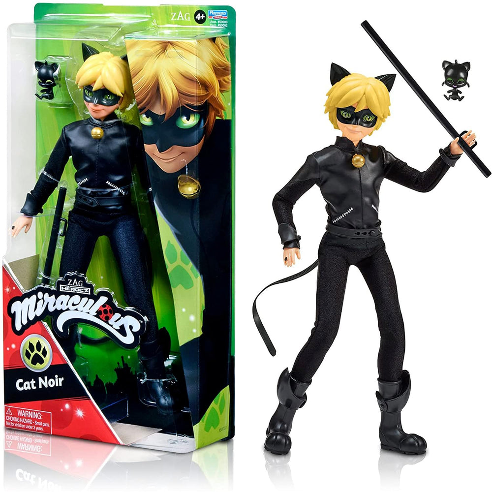 Bandai Miraculous Cat Noir doll, 26cm, ready for dynamic action poses