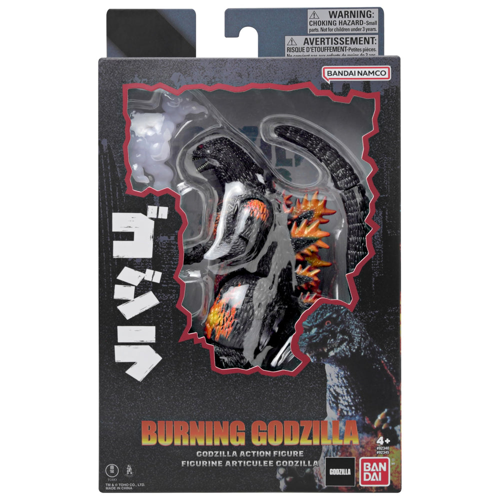 Bandai Namco Burning Godzilla 6in figure with accessories displayed for play scenarios
