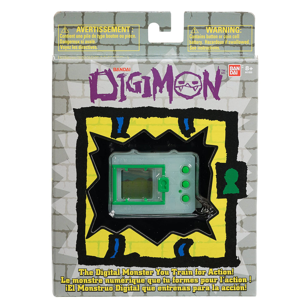 Bandai Namco Digimon device hatching and training prompts progression.