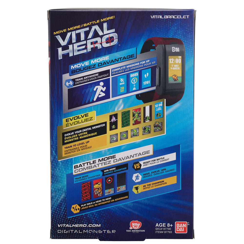 Bandai Namco Digimon Vital Hero red LED display shows time and status