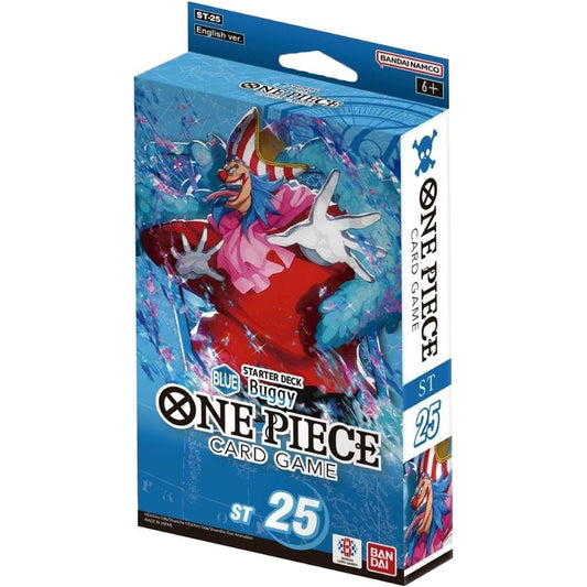 Bandai One Piece Card Game ST-25 Buggy starter deck front art highlights vibrant colors for new players