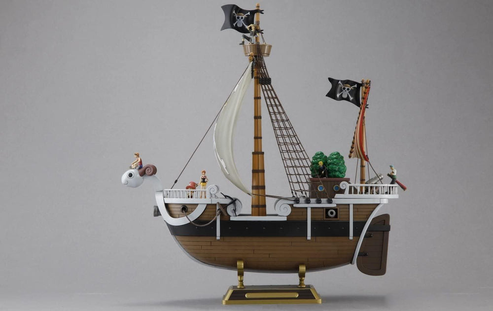 Bandai Spirits Going Merry straw hat figures ready for painting and display.