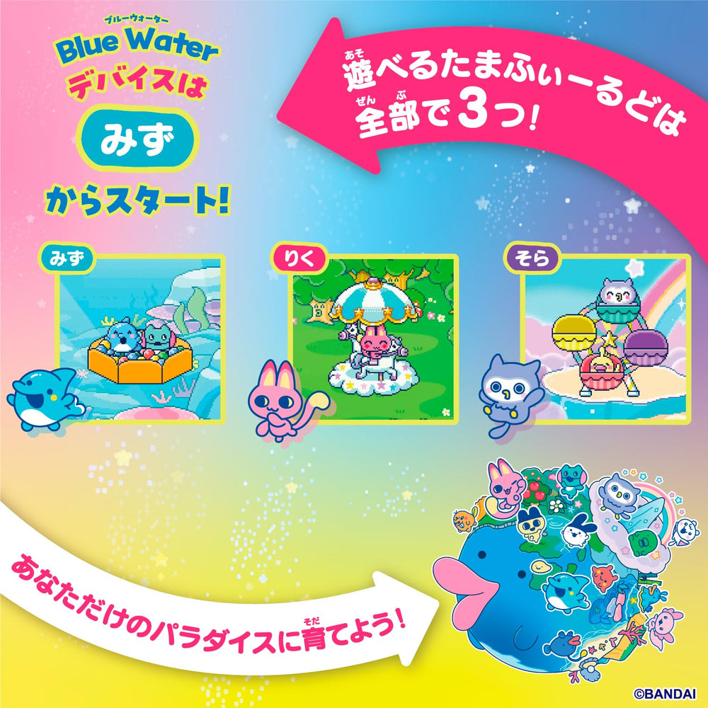 Bandai Tamagotchi Paradise Blue Water battery compartment access