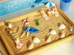 BangBangDa beach sand miniature with shells invites tactile relaxation right at your desk.