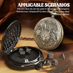 Banloga bronze D&D dice with dragon motif, adds style to gameplay.