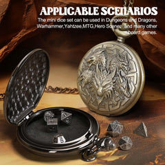 Banloga D&D dice in black box ideal for gift-ready set.