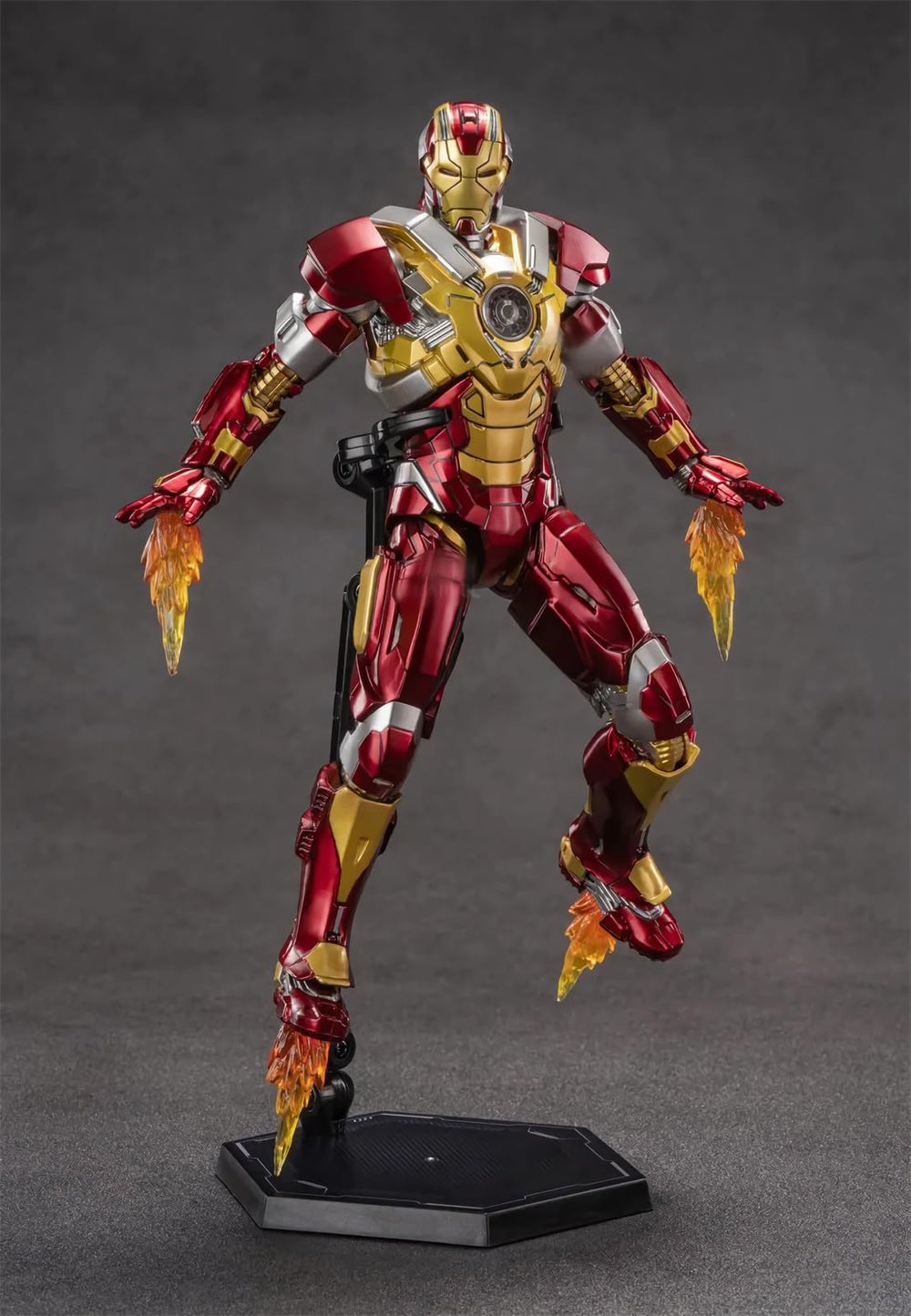 BANOBI MK17Ironman stand provides stable posing on shelves.