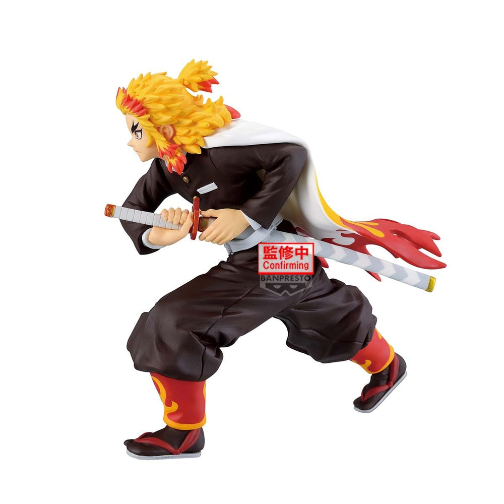Banpresto Kyojuro Rengoku Maximatic figure packaging shows official licensing label for collectors