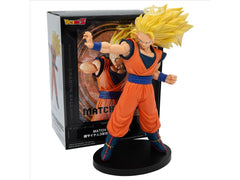 Banpresto Dragon Ball Z Match Makers Goku SS3 vs Majin Buu close-up face, shows detailed likeness.