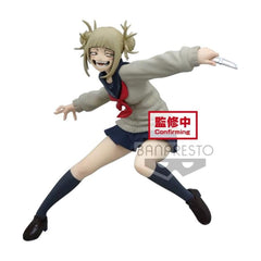 Banpresto Himiko Toga figure detailed grin enhances display appeal.