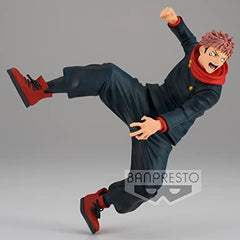 Close-up of Banpresto Yuji Itadori Maximatic statue detailing and paintwork