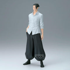 Detail-focused close-up highlighting robe folds and character styling on the figure.