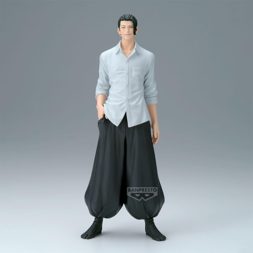 Close-up of facial details and pose on Banpresto King of Artist figure.