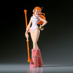 Banpresto Nami figure close-up reveals detailed sculpt and paintwork.