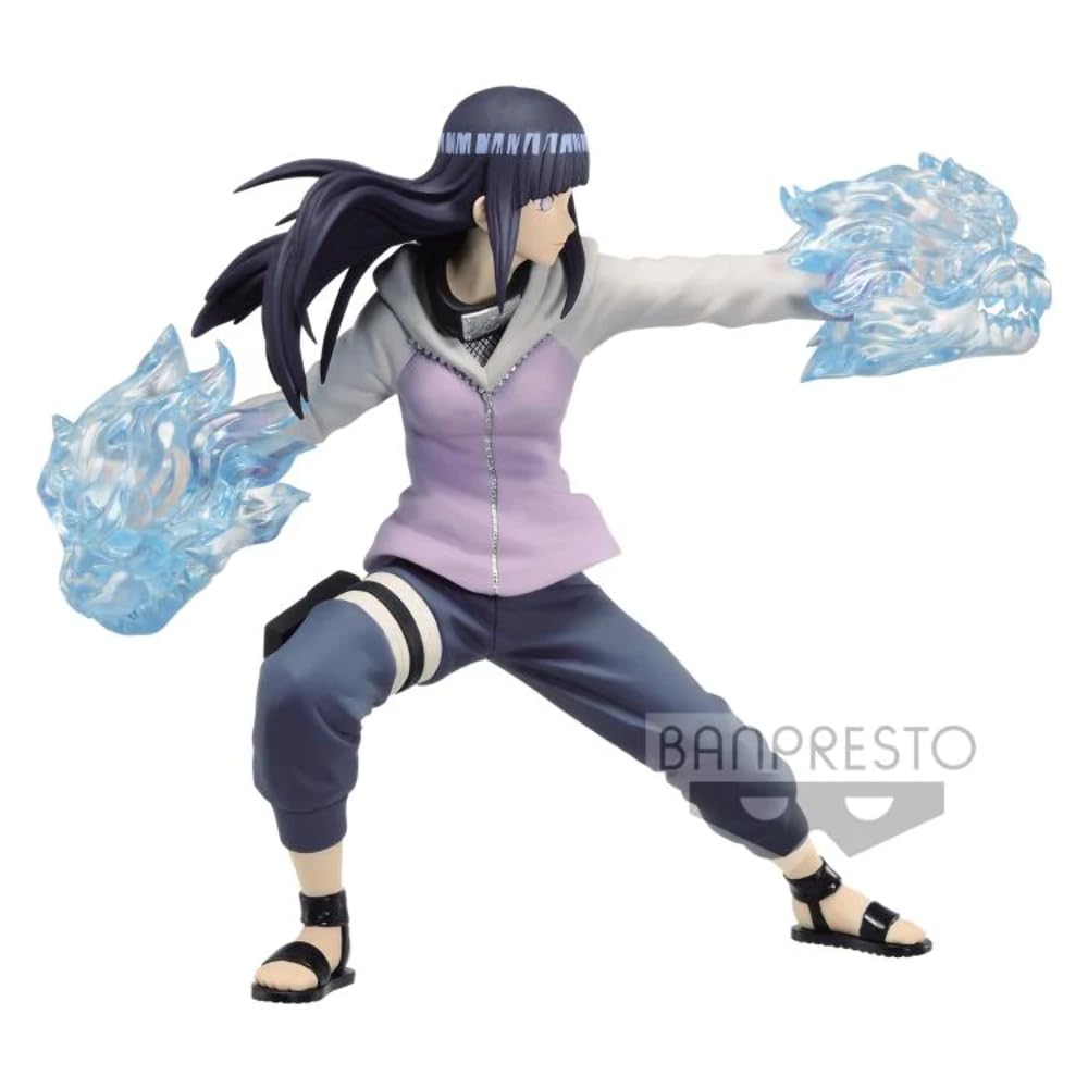 Banpresto non-scale Hinata Hyuga statue designed for mixed-scale displays.