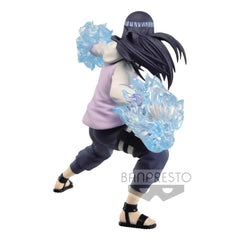 Banpresto Hinata Hyuga statue shines on shelves, bold Naruto focal point.