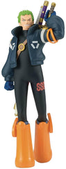 Banpresto One Piece Zoro Egghead Shukko figure in iconic pose for display shelves