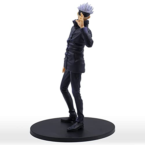 Banpresto Satoru Gojo figure on desk showcases collectible charm.