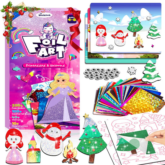 Baobrava foil art canvas princess sparks imagination and coloring.