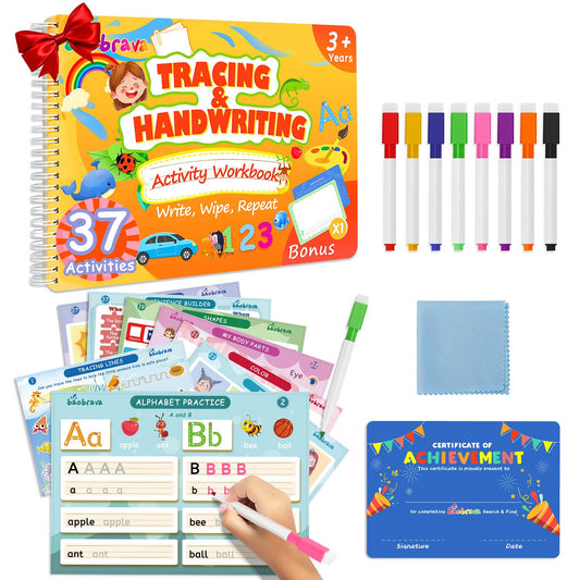 Baobrava Preschool Activity Book cover with bright themes inviting early literacy exploration