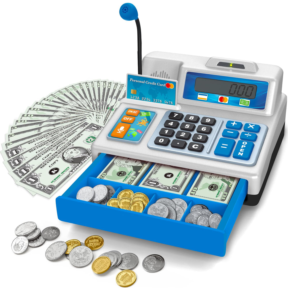 BAODLON Calculator Cash Register 103-pcs set for engaging pretend play and early math exploration