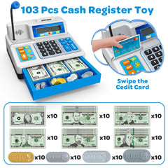 BAODLON Cash Register with microphone for interactive storytelling and realistic store role-play