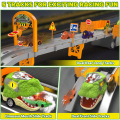 BAODLON eight dinosaur cars support cooperative races and stories.
