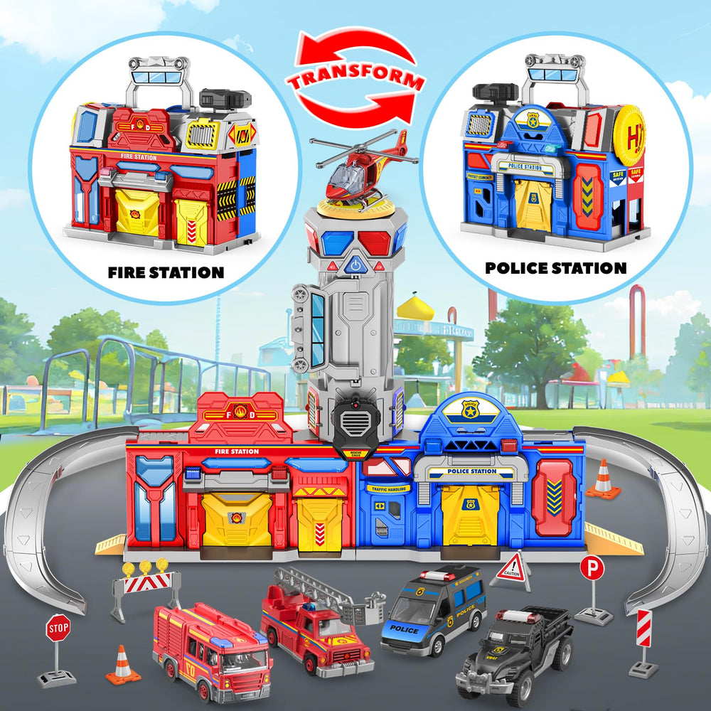 Baodlon rescue vehicles with fire trucks and police cars for action scenarios