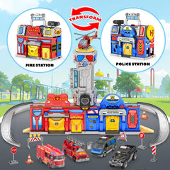Baodlon rescue vehicles with fire trucks and police cars for action scenarios