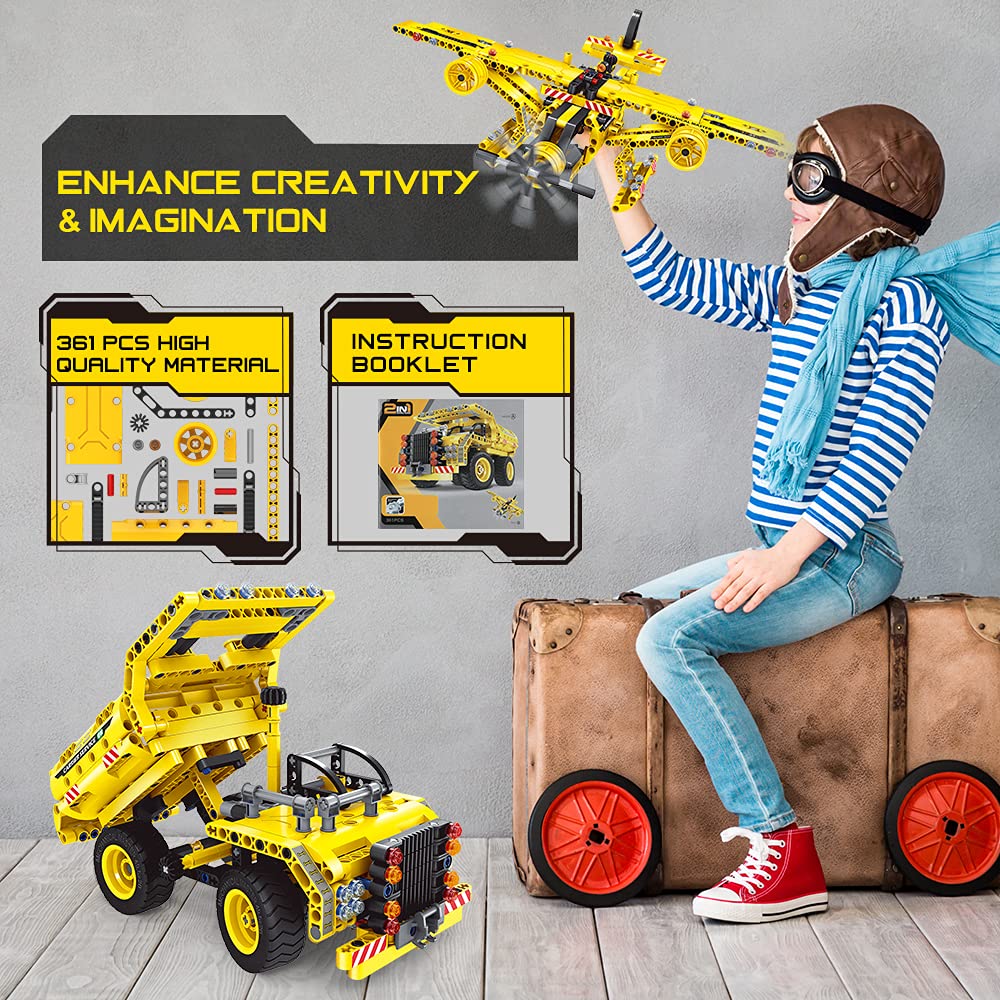 Baodlon STEM dump truck model promotes hands-on learning with durable parts.