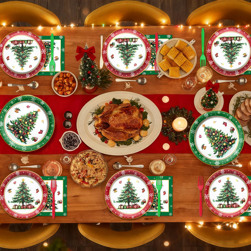 Baolaiballoon Christmas forks, sturdy disposable option for gatherings.