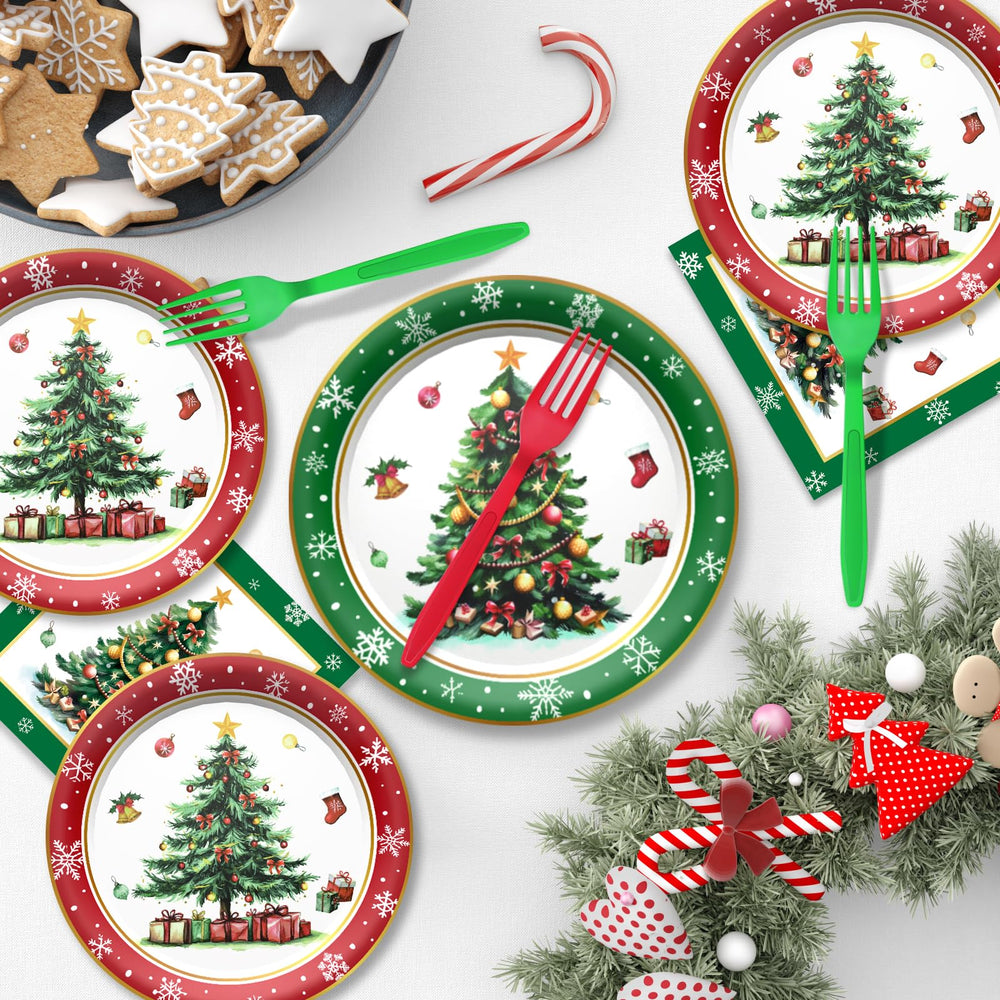Baolaiballoon Christmas napkins, red and green design for quick cleanup.
