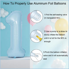 Bapukzy forty-inch number 1 balloon elevates milestone photos.