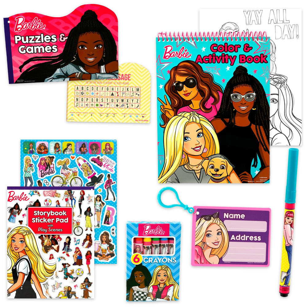 Barbie activity portfolio tri-fold case for organized on-the-go activities