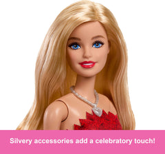 Barbie blonde side-part hair closeup capturing signature styling