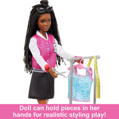 Barbie Brooklyn doll measuring tape for wardrobe planning and design.