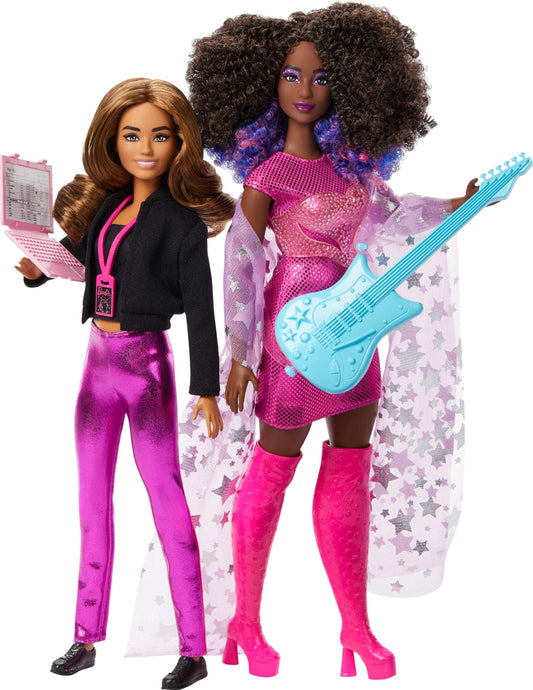 Barbie Careers Music Star in pink dress sparks imaginative music play.