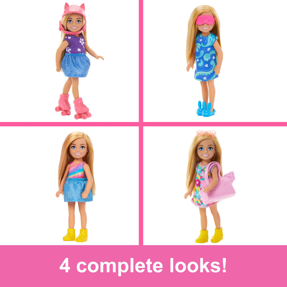 Barbie Chelsea outfit collection of 15 pieces encourages mix-and-match creativity.