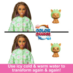 Barbie Cutie Reveal doll with reversible plush top and fleece jacket