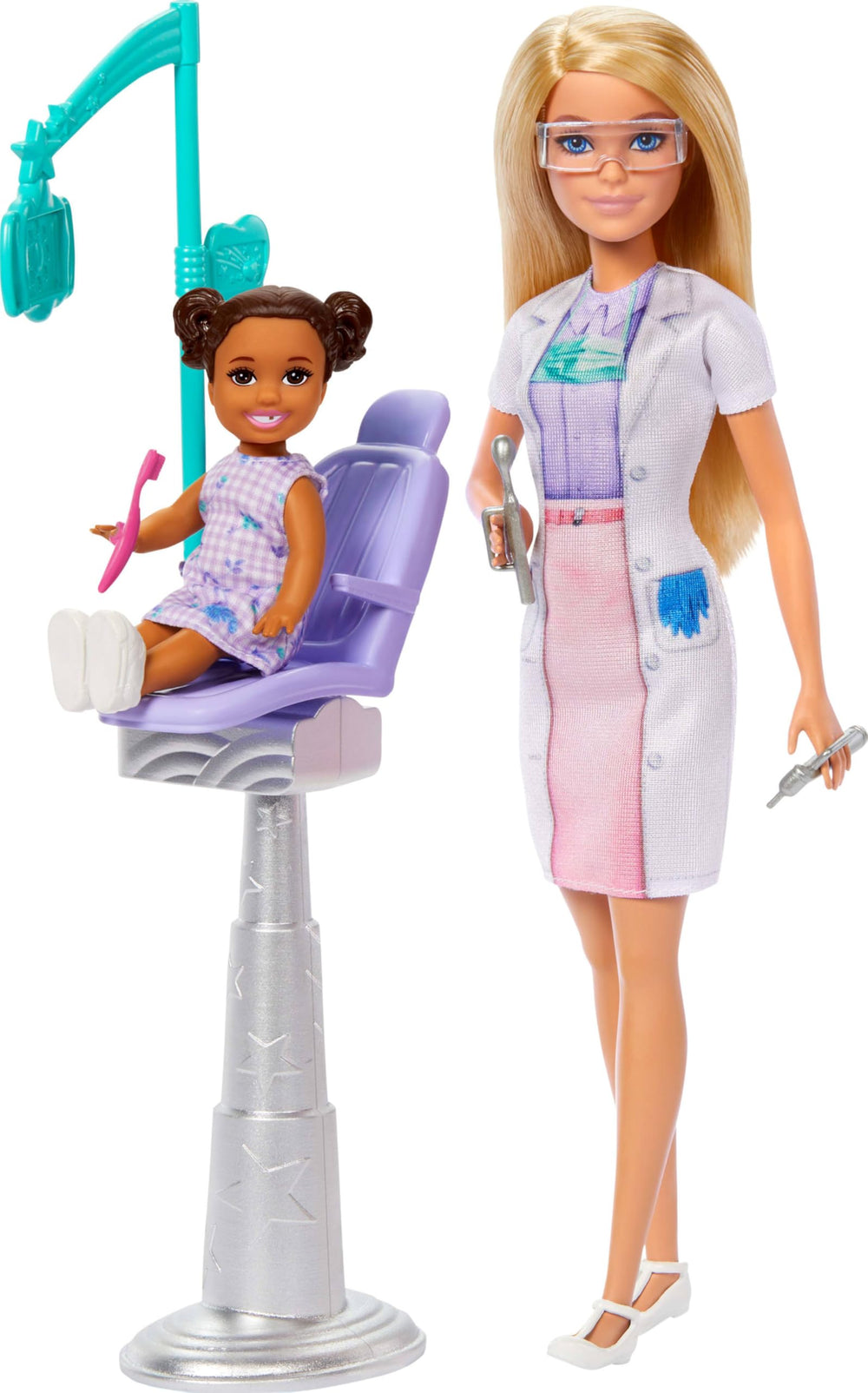 Barbie Dentist doll with exam chair fuels imaginative dental checkups at playtime.