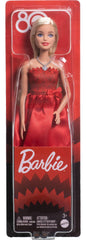 Barbie display-ready collectible on shelf showing anniversary theme