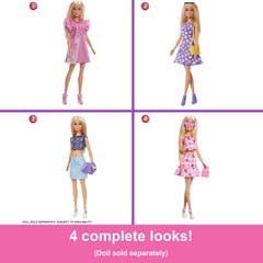 Barbie Dream Closet four complete outfits ready for mix and match moments