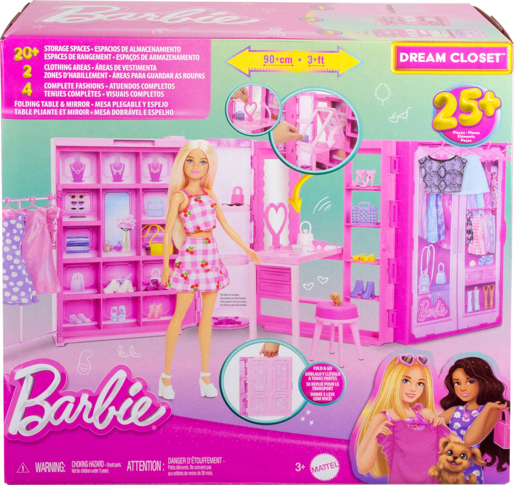 Barbie Dream Closet storage pockets keep play area tidy