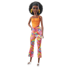 Barbie Fashionistas 198 platform sandals complete a trendy outfit.