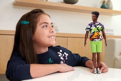 Barbie Fashionistas Ken doll’s reusable vinyl bag offers storage and DIY art customization.