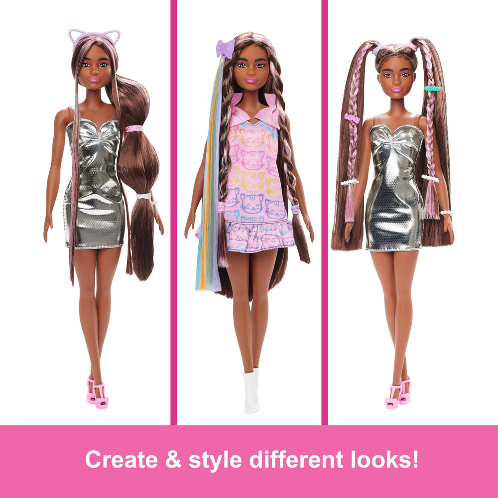 Barbie Fun & Fancy silver metallic dress adds a chic second look.