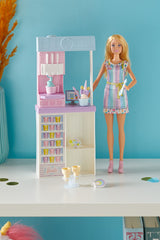 Barbie dough colors pink and blue ready to swirl into pretend ice cream.